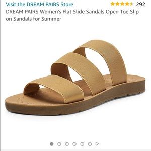 Camel Flat slide sandals